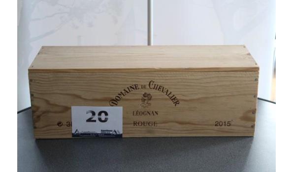 kist inh 1 fles à 3l rode wijn, Domaine de Chevalier Léognan, 2015